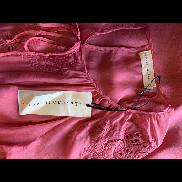 4 Love & Libery Linea Silk Chiffon Tunic in Java Pink M NWT - Picture 8 of 8